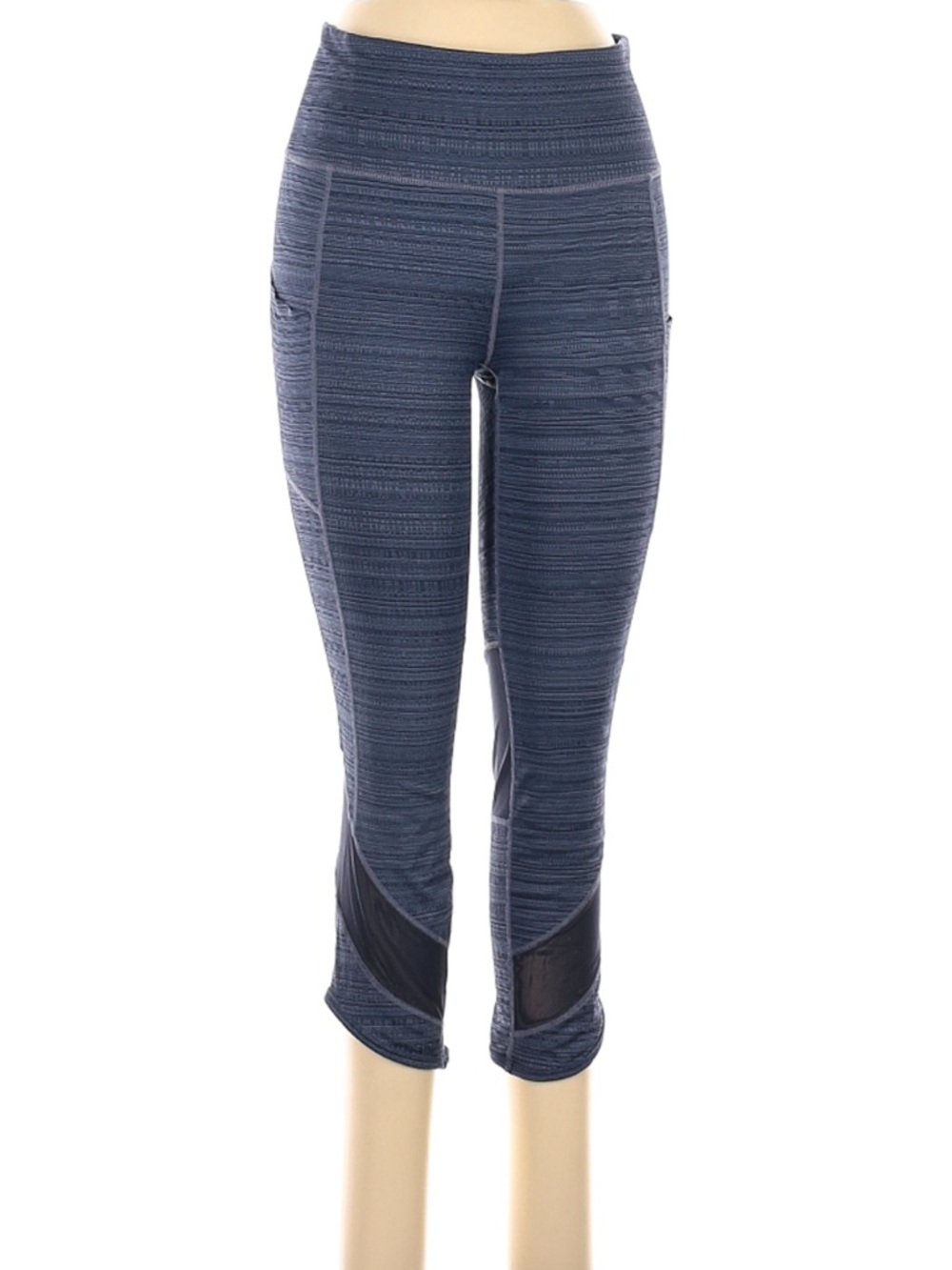 Athleta Leggings M Blue Capri High Rise Pocket Yoga Gym Workout Pants